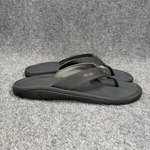 OluKai‎ Ohana Sandals Men's Size 11 Black Athletic Summer Beach Thong Flip Flops